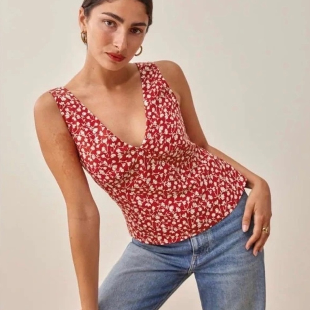 Vireo Floral Sleeveless Top, Reformation, Size XS